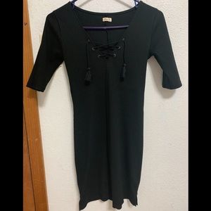 Hollister Bodycon ribbed black dress